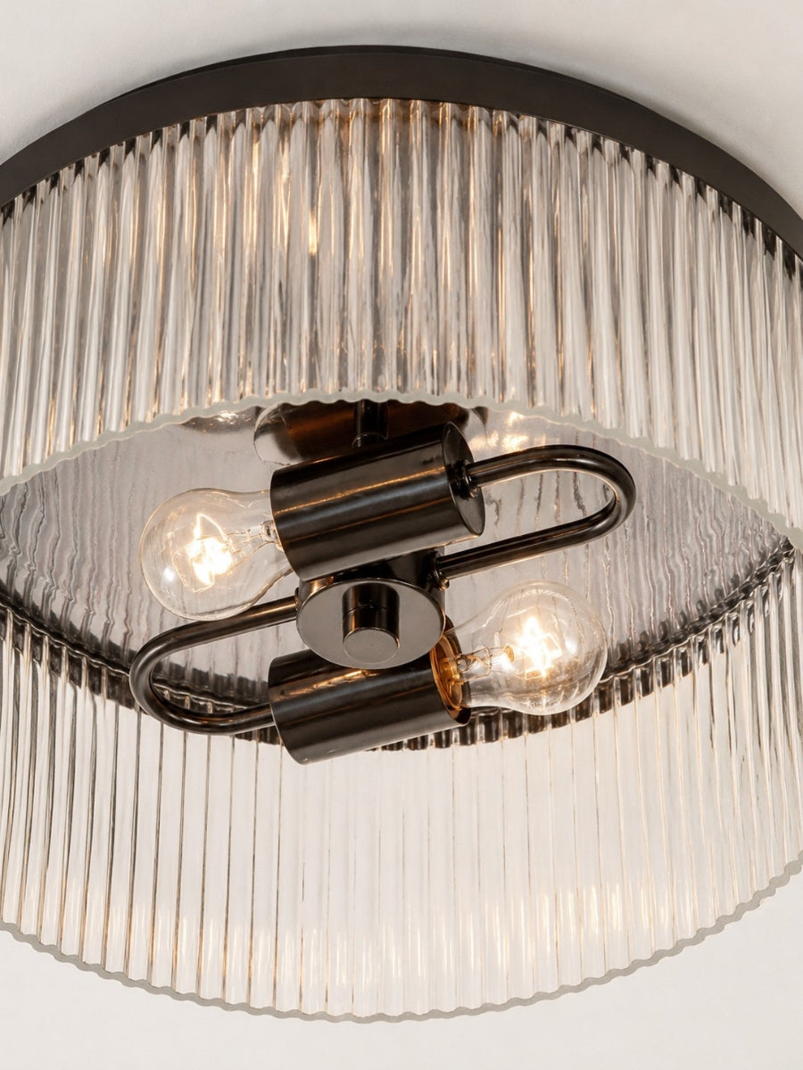 Geribbelde Glazen Plafondlamp Modern Laagbouw Ontwerp Slaapkamer Woonkamer Gang | Sansoti