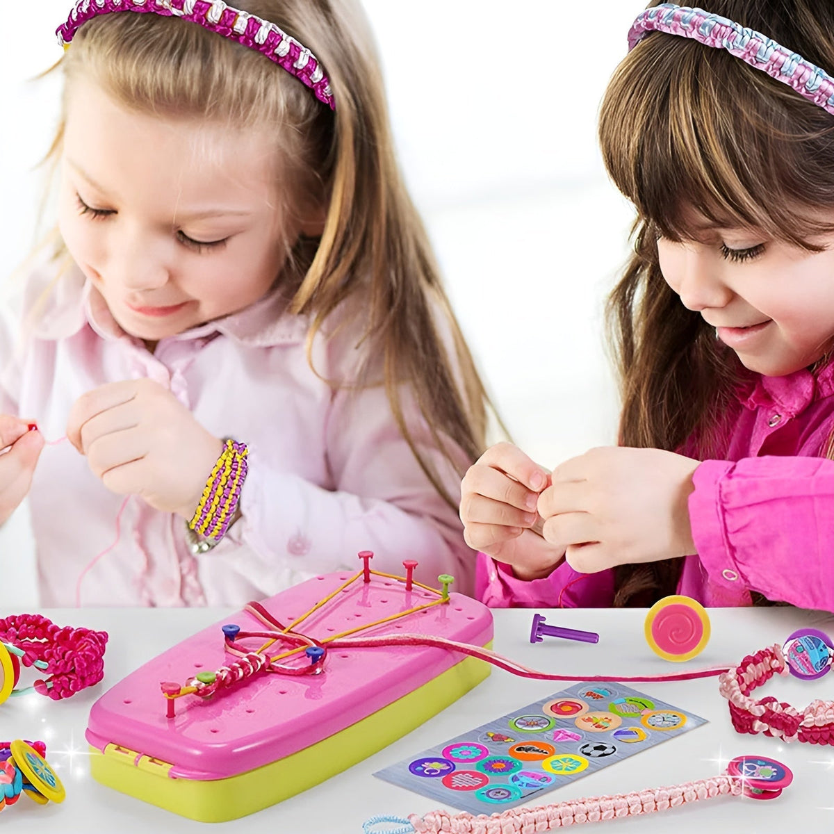 Kids' Braiding Kit for Making Bracelets Creative Toy with Braiding Disc Beads and Accessories DIY | Sansoti