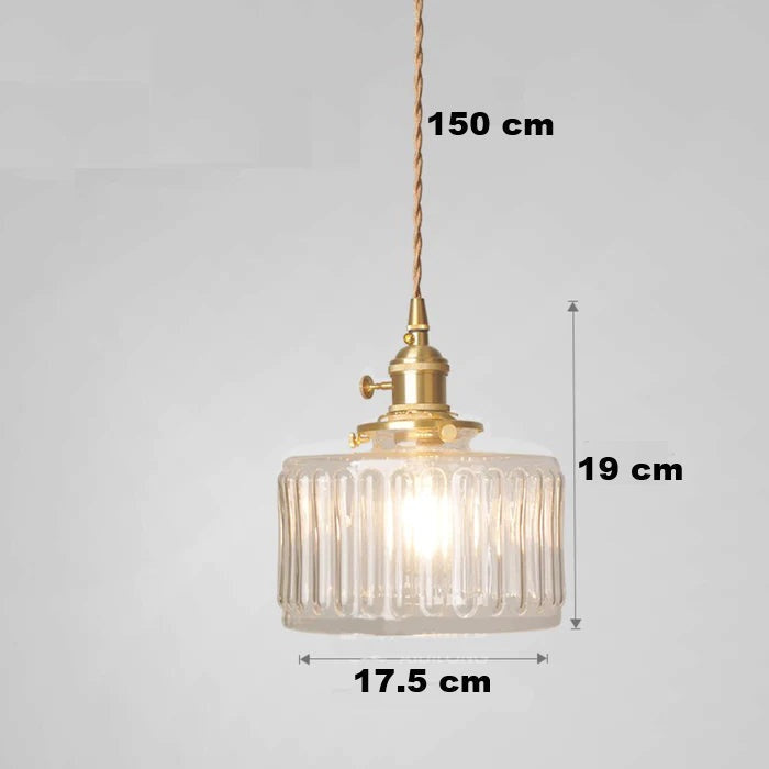 Crystal Glass Pendant Light Cylindrical Shape Adjustable Height Vintage Style Living Room Dining Room Hallway Ambient Lighting | Sansoti