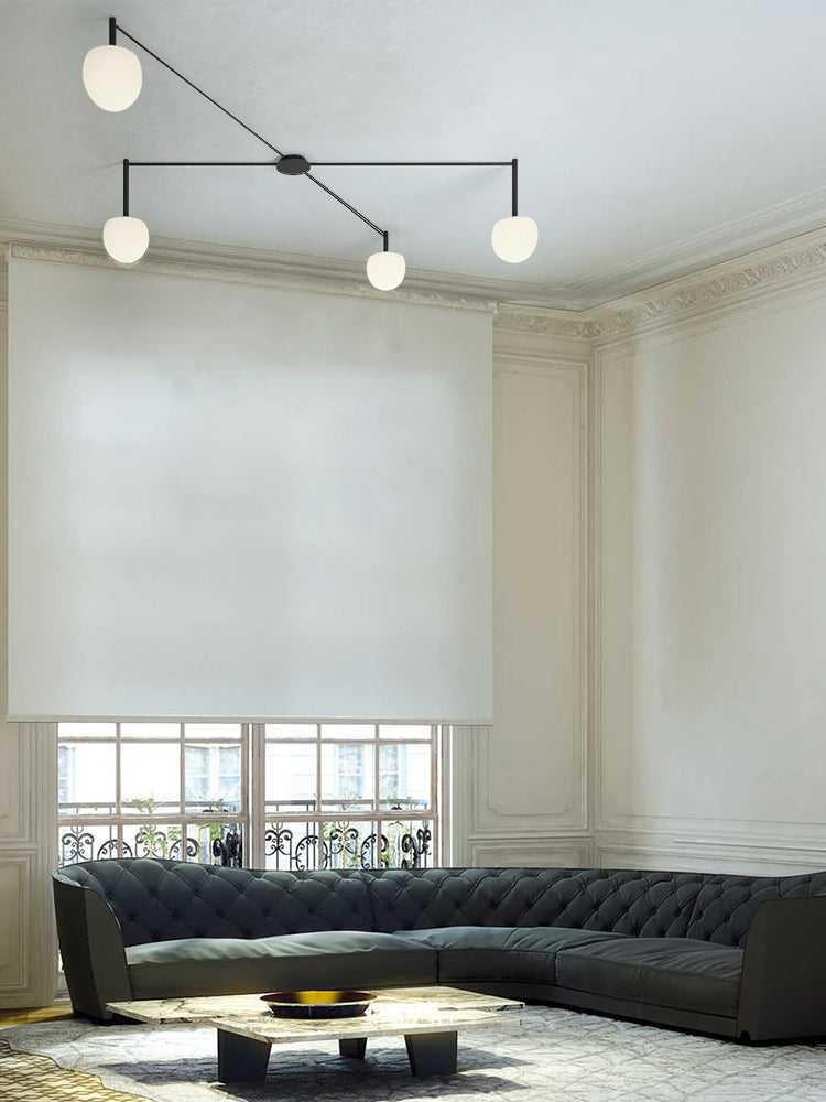 Deckenleuchte Glaskugeln Verstellbar Metall Weiß Wohnzimmer Schlafzimmer Modern | Restfield