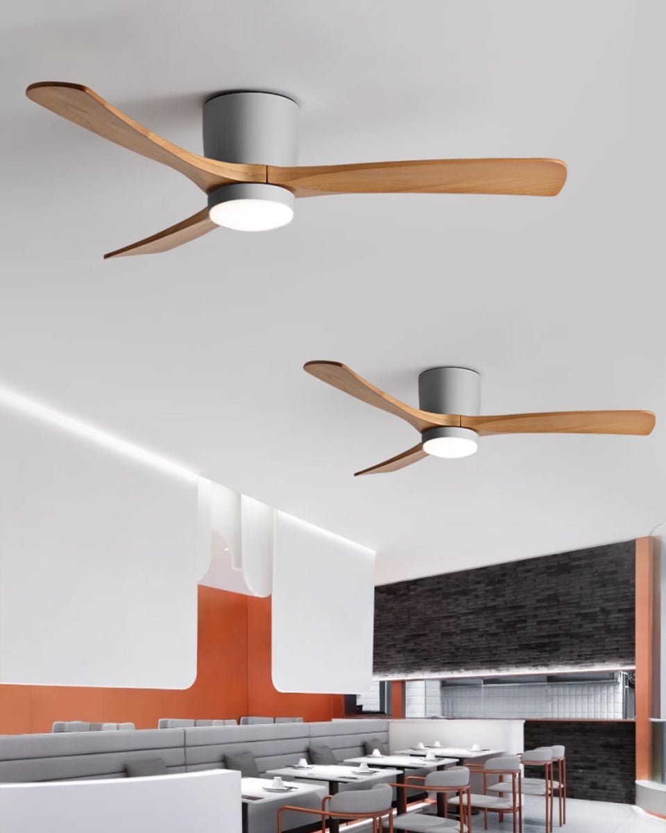 Ventilateur de plafond avec éclairage LED et pales en bois – Design scandinave | Restfield