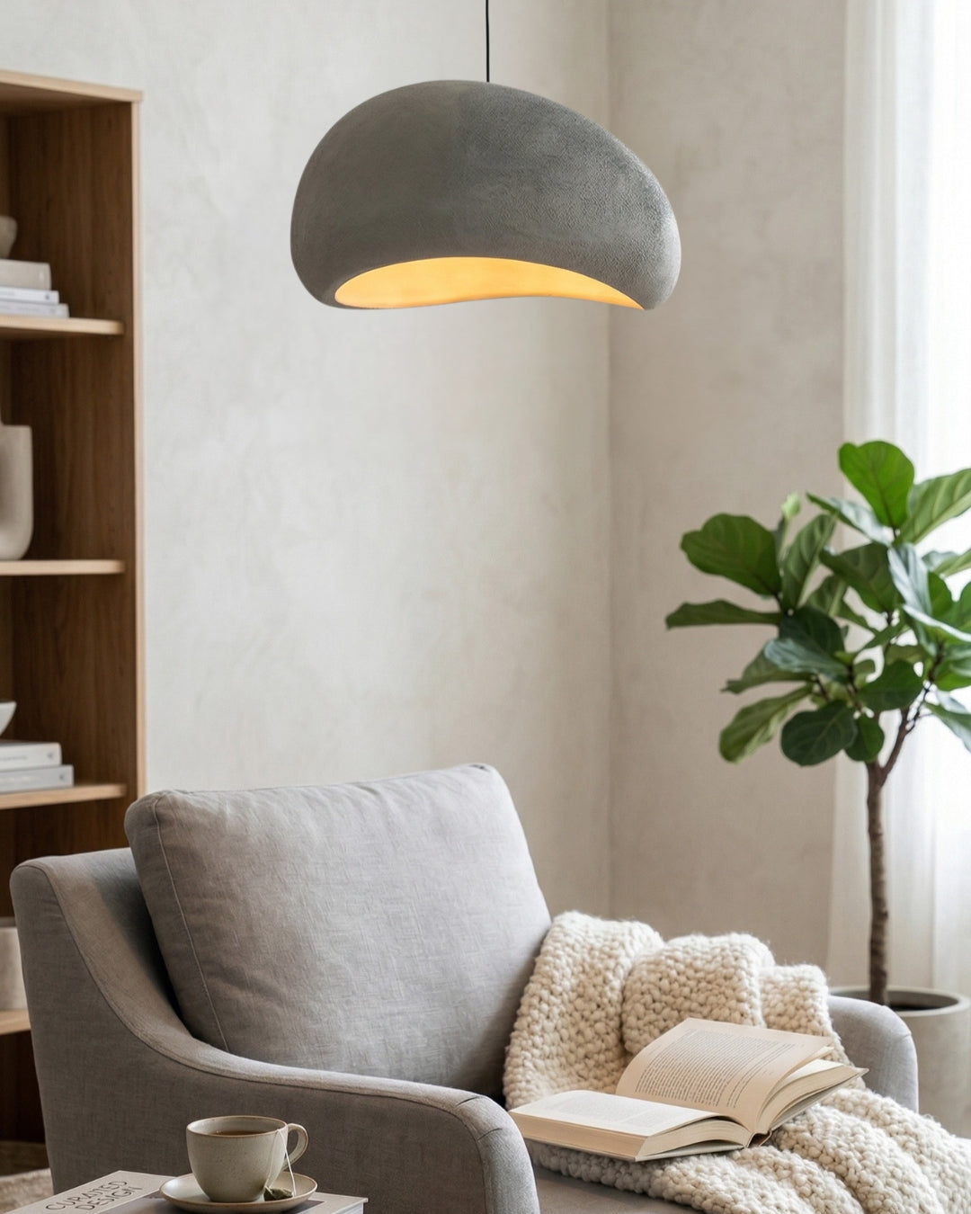Wabi Sabi Polymeeren Hanglamp – Organische Textuur Scandinavische Lichtdesign voor Woonkamer Eetkamer | Sansoti