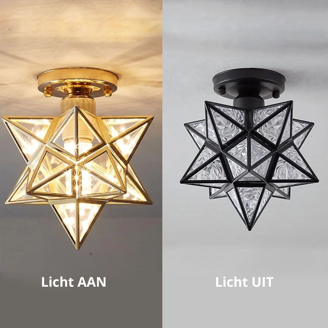 Pinlo Sternförmige Deckenleuchte E27 Gold Flur Schlafzimmer Beleuchtung geometrisches Design Deckenleuchte modern klassisch kompakt 20 cm | Restfield