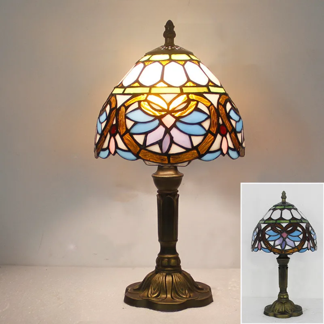 Wireless LED Table Lamp with Color-Changing Glass 37cm Mood Light Rechargeable Living Room Bedroom Office | Sansoti