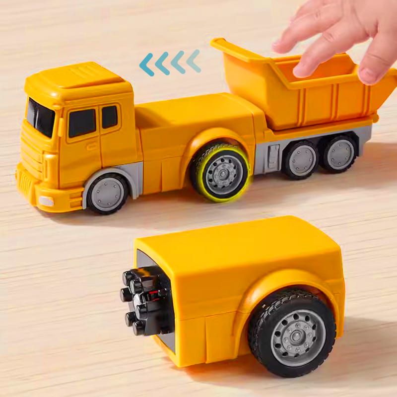 Magnetisch Bouwvoertuig Speelset 50 Stuks Transformeerbaar Voertuigset voor Kinderen Educatief Constructiespeelgoed met Magnetische Onderdelen | Sansoti