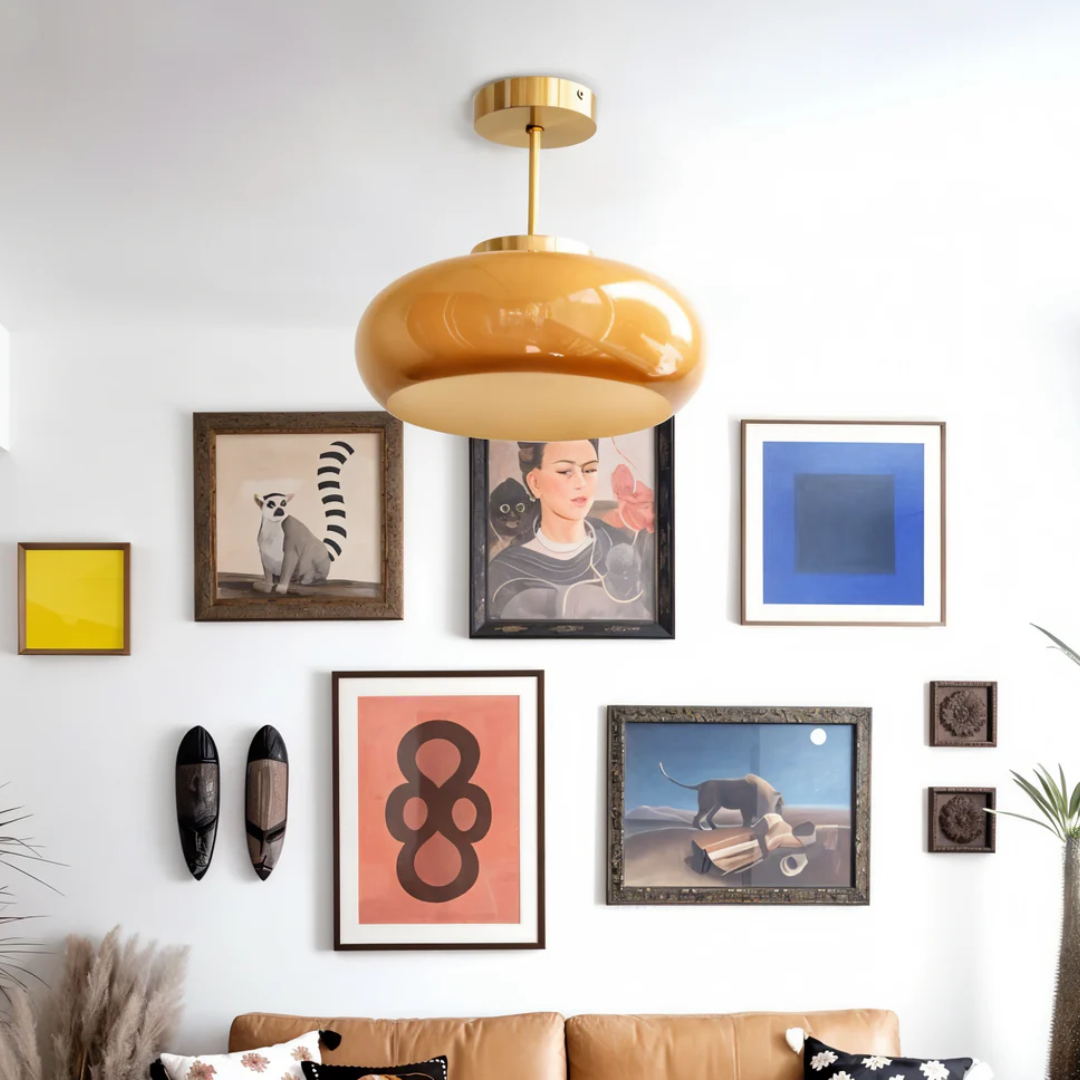 Plafondlamp Glas Vintage Rond 28cm LED 12W Modern Minimalistisch | Sansoti