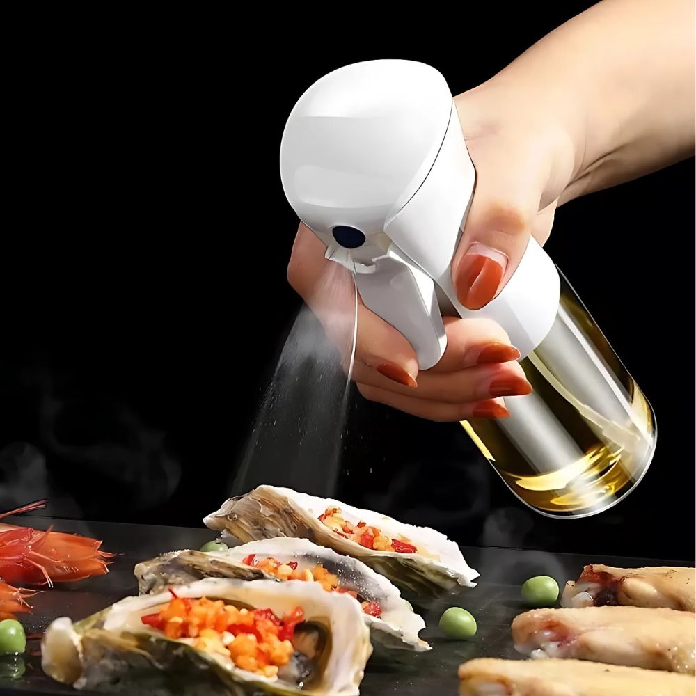 Oliespray Fles Glas 100ml Zwart Keuken Sprayfles Olie Azijn Airfryer BBQ Salade Verstuiver Navulbaar | Sansoti