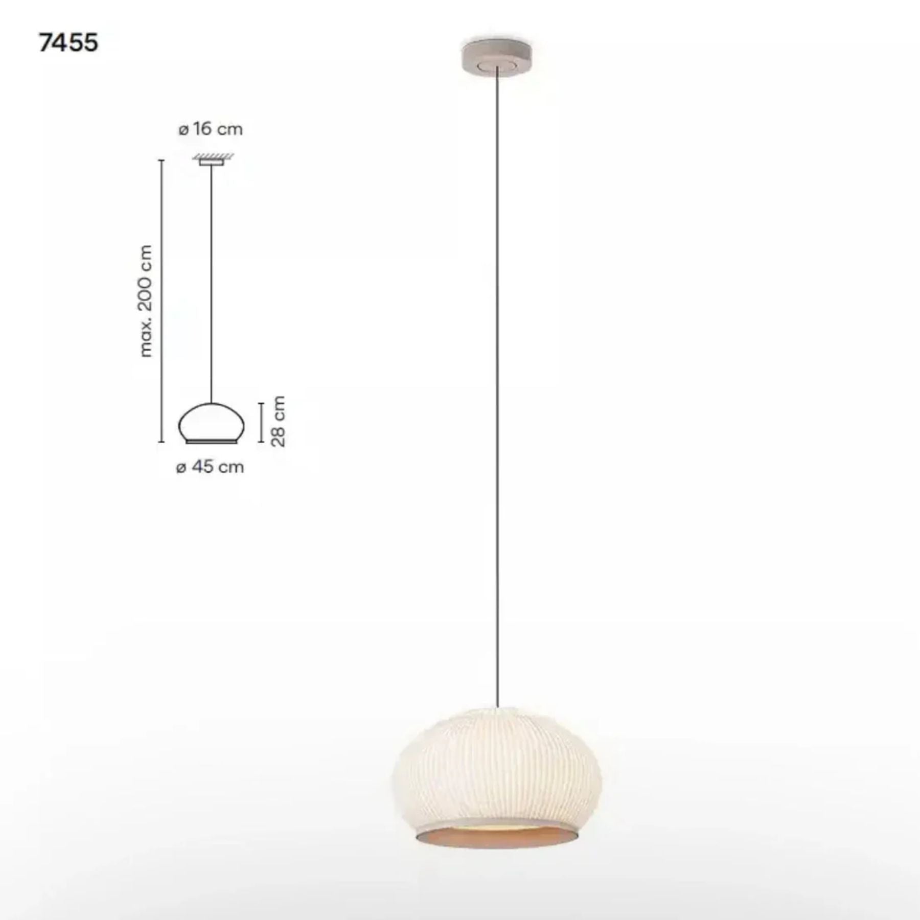 Japandi Hanglamp 3D Lycra 45 cm Beige Eettafel Woonkamer Dimbare LED Hanglamp Scandinavische Verlichting Interieur | Sansoti
