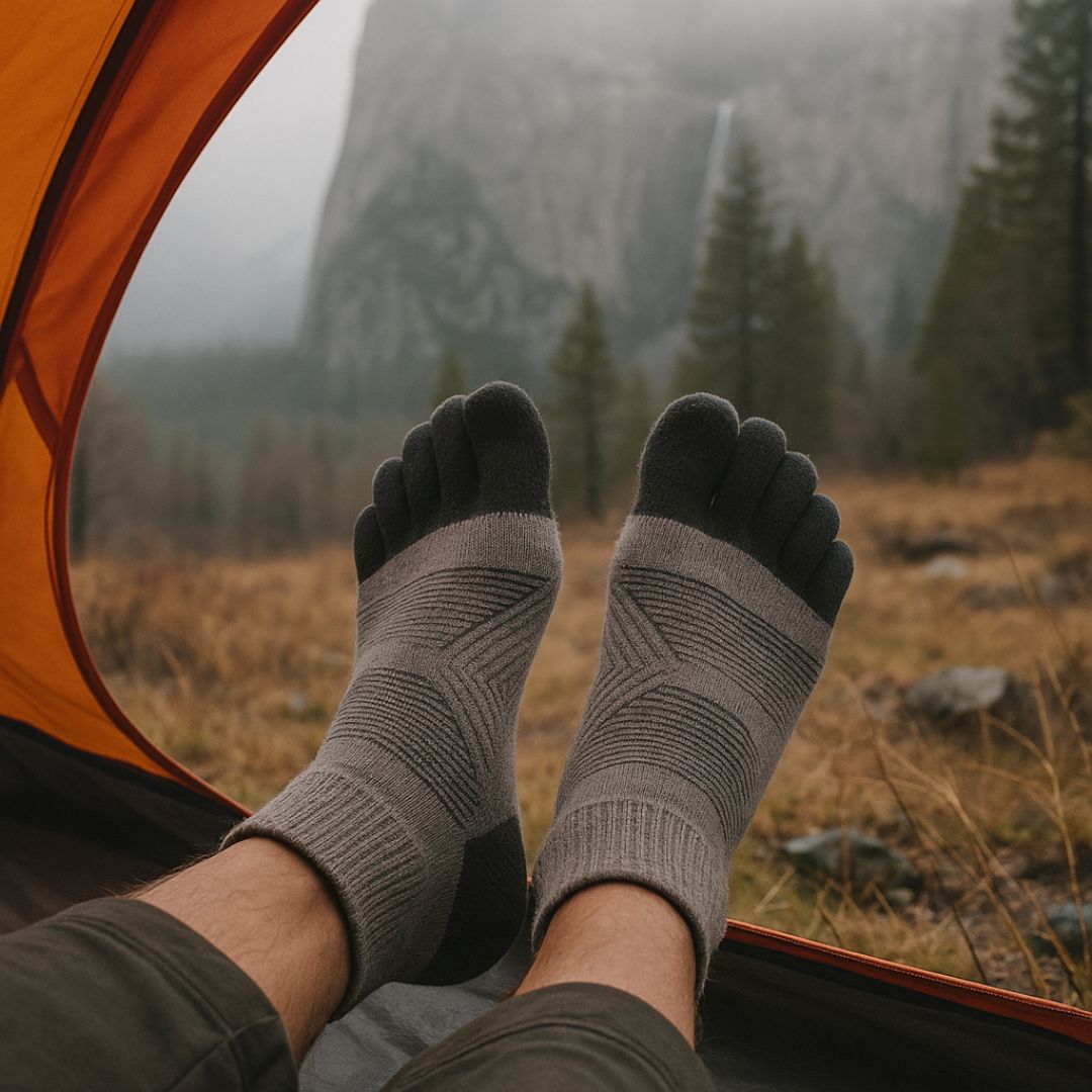 Chaussettes à cinq orteils pour homme en laine mérinos, thermiques et chaudes – Chaussettes de randonnée pour sports d’hiver avec orteils séparés, pour activités de plein air | Sansoti