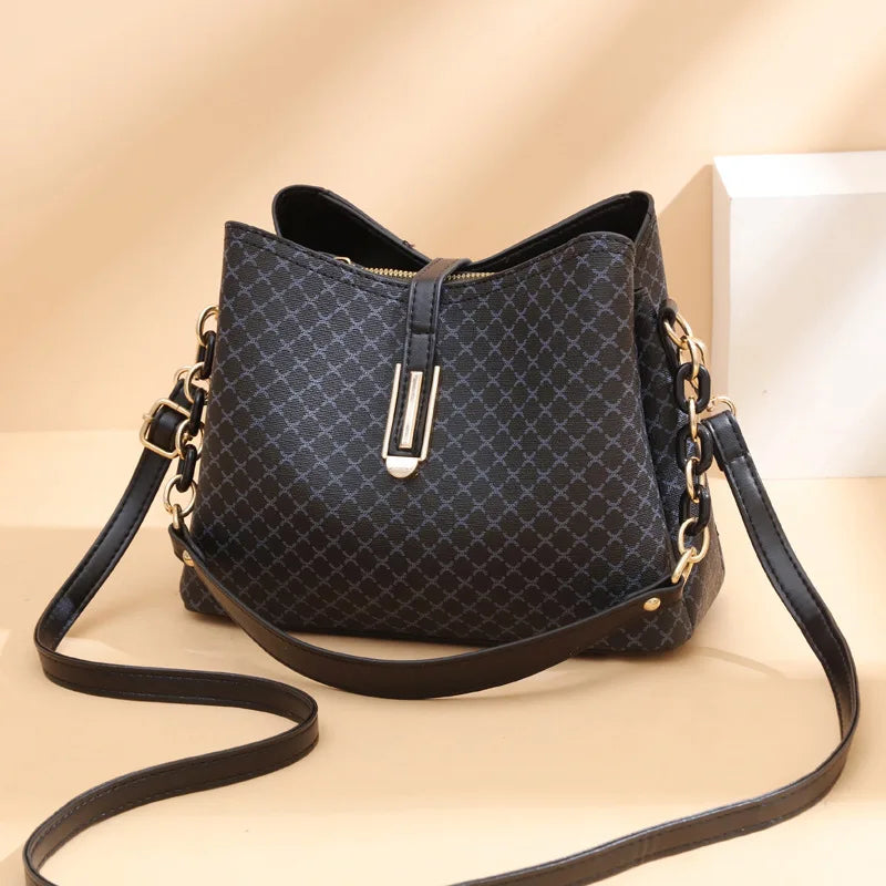 Handgemaakte Schoudertas Dames PU-leer Vintage Stijl Camel Zwart Bruin Dagelijks Gebruik Elegante Tas | Sansoti
