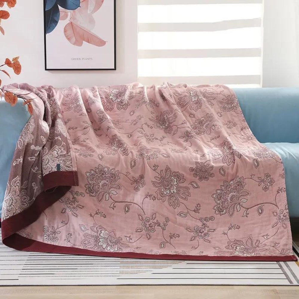 Jacquard Bloemendeken All-Season Ademend Licht Plaid Bedhoes Woonkamer Slaapkamer Decoratief Comfort | Sansoti