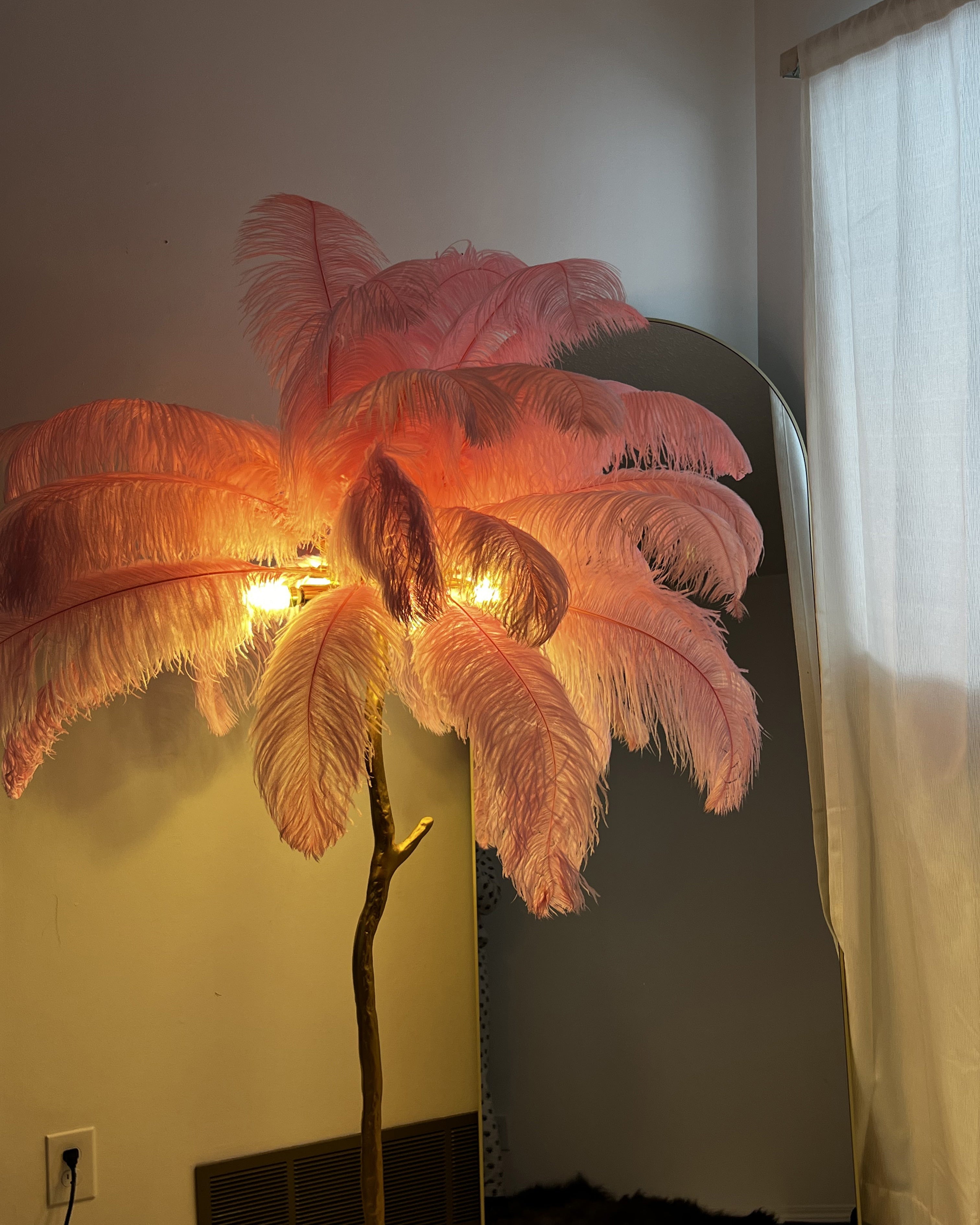 Stehlampe Federn Palme Harz Dekorativ Warmweiß Wohnzimmer Schlafzimmer Standleuchte | Restfield