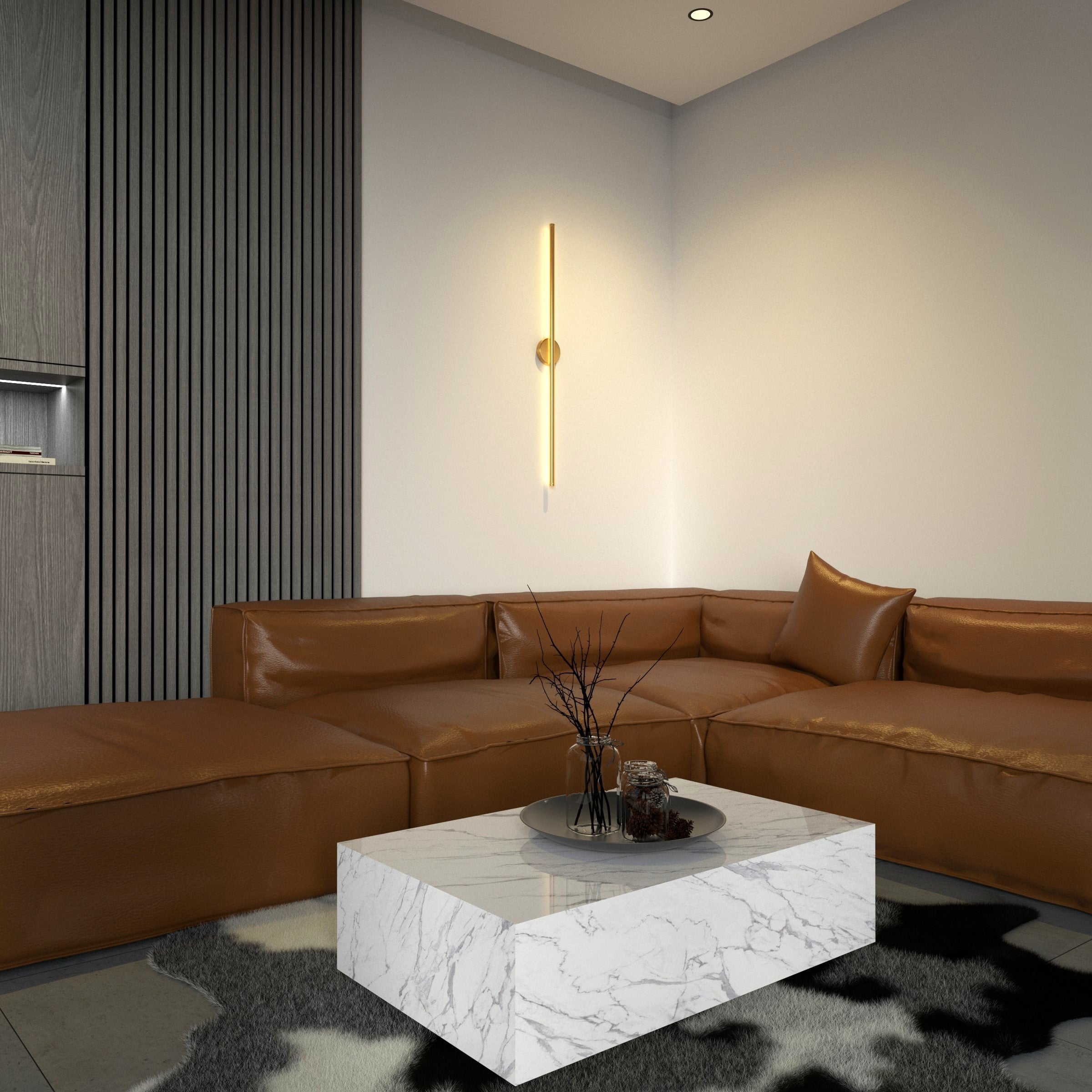 Moderne minimalistische runde Wandleuchte mit integrierter LED-Beleuchtung | Restfield