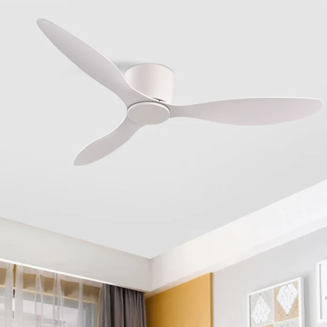 Ventilateur de plafond avec éclairage et télécommande, diamètre 106 cm, lampe LED, pour salon | Sansoti