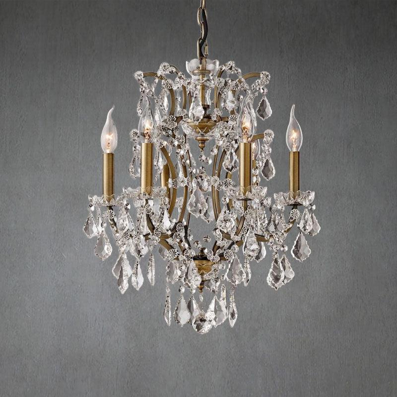 Kroonluchter Kristal Rond 46cm Zwart Messing Eetkamer Woonkamer Entree Hal Slaapkamer Sfeerverlichting | Sansoti