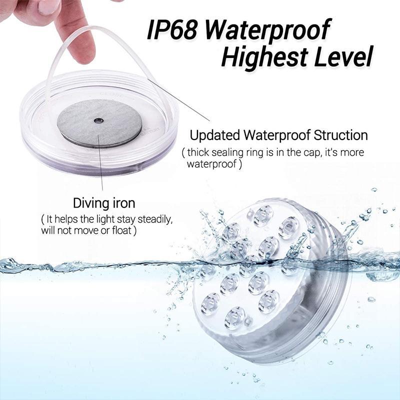 Onderwaterlamp RGB op afstandsbediening met zuignap 13 LED voor zwembad jacuzzi aquarium spa waterproof verlichting | Sansoti