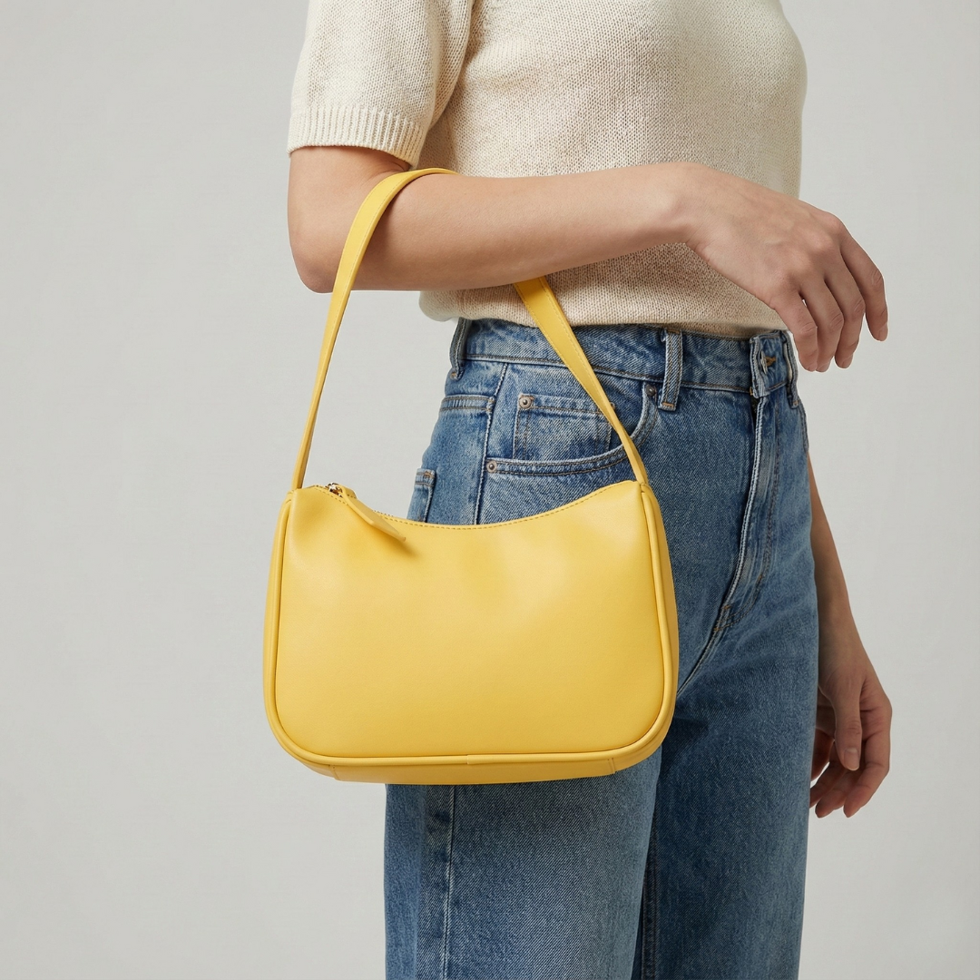Compacte Schoudertas Baguette Vorm PU Leer Dames Crossbody Handtas Stijlvol Dagelijks Gebruik Elegant | Sansoti