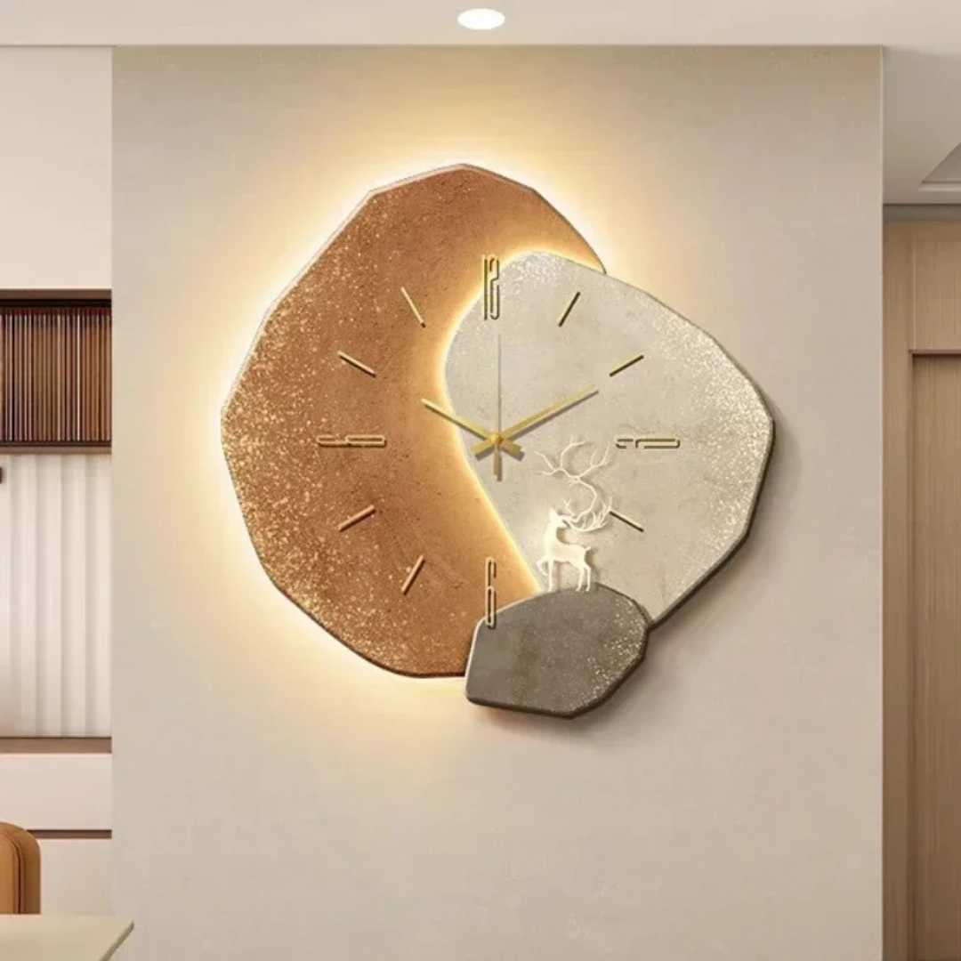 LED-Wanduhr aus Naturholz – Modernes Design mit sanfter Ambiente-Beleuchtung | Restfield