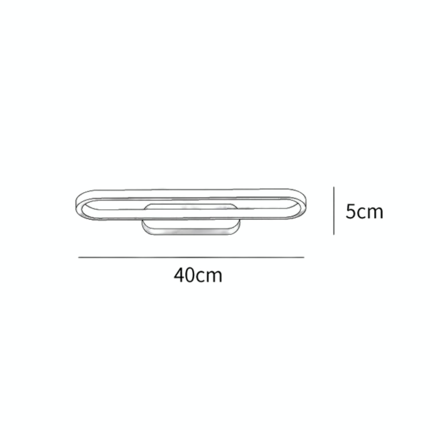 Applique Murale LED Laiton Acrylique Ovale 40cm Blanc Chaud Neutre Froid Salle de Bain Salon