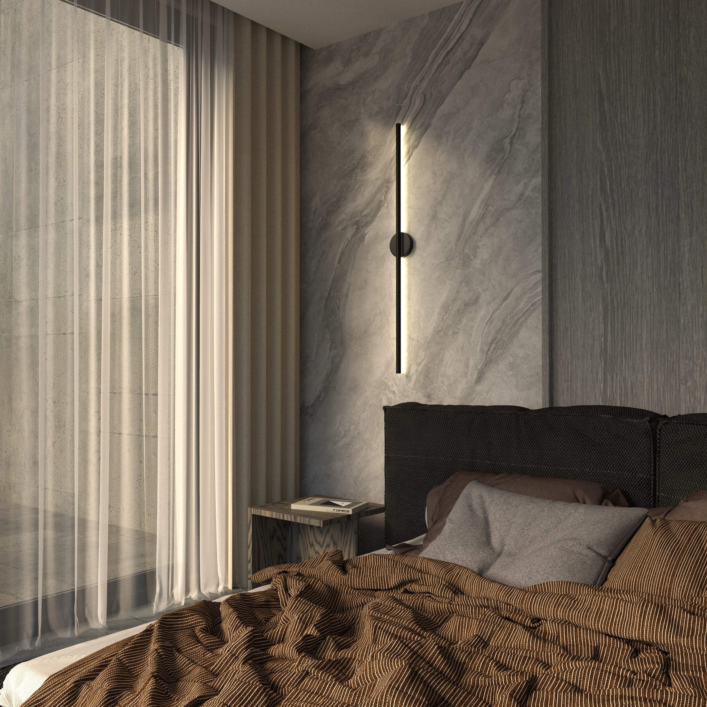 Moderne minimalistische runde Wandleuchte mit integrierter LED-Beleuchtung | Restfield