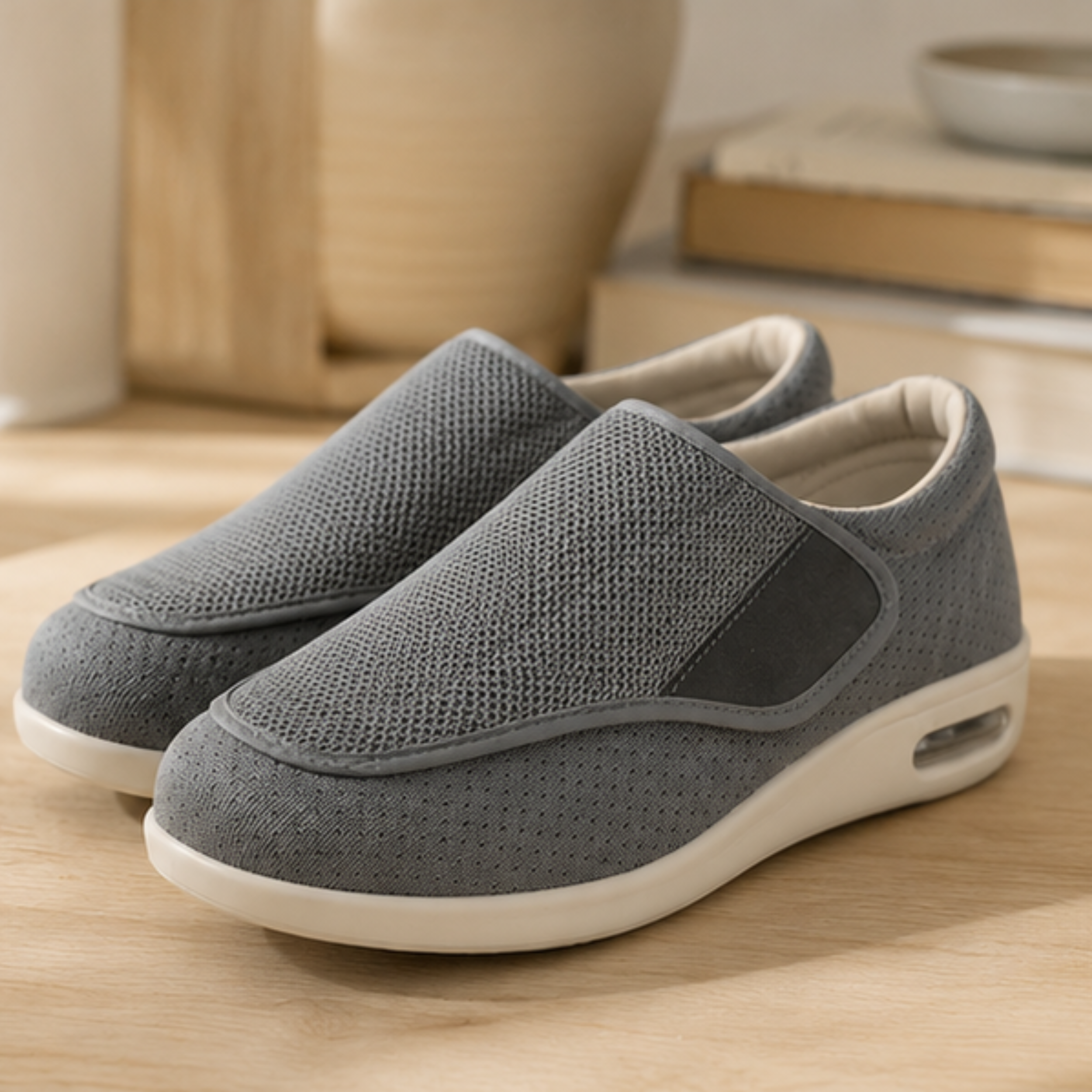 Brede Instapschoenen voor Gevoelige en Gezwollen Voeten – Memory Foam Inlegzool – Naadloos Interieur – Diabetische Comfortschoenen voor Dagelijks Gebruik | Sansoti
