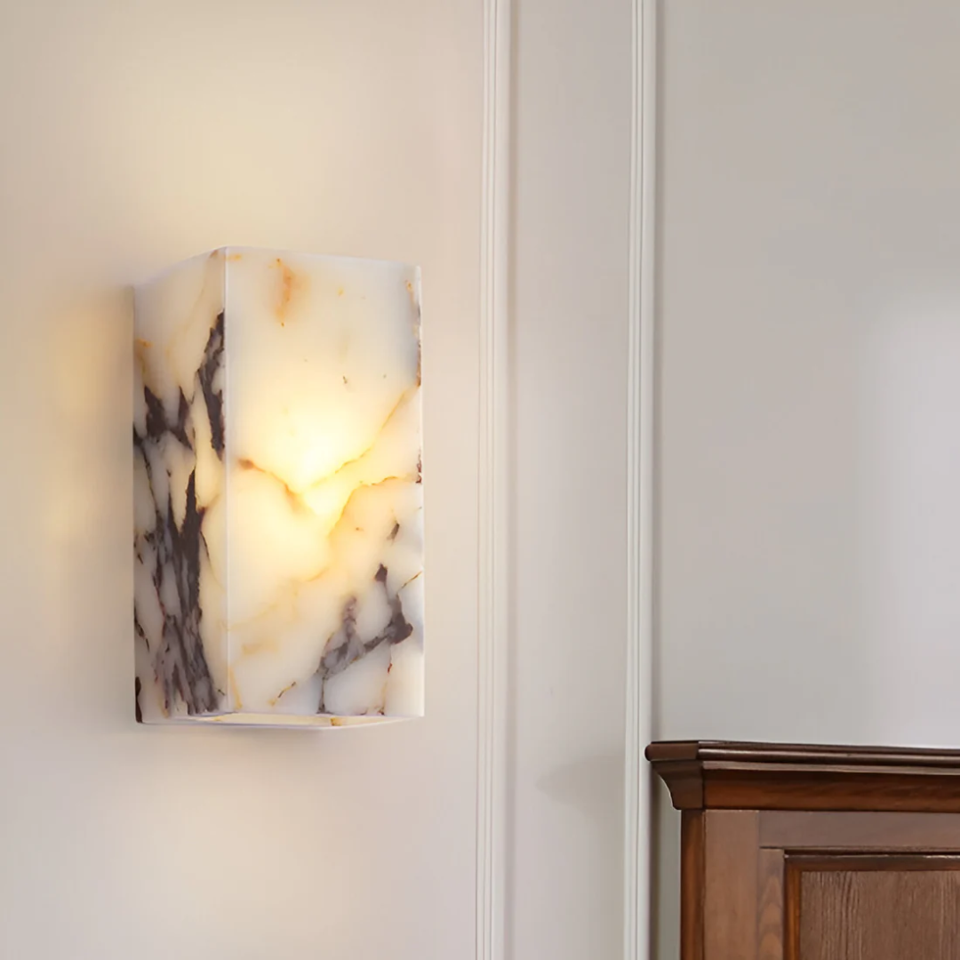 Natuurstenen Wandlamp met Warme LED-Verlichting – Waterdicht Design voor Woonkamer, Slaapkamer & Badkamer | Sansoti