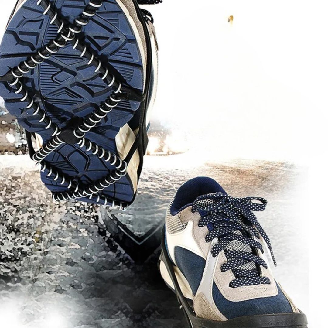 Crampons antidérapants pour chaussures avec spirales en acier pour marcher en toute sécurité sur la glace et la neige, en extérieur, adhérence universelle | Sansoti