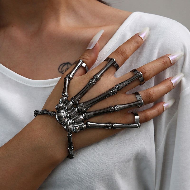 Skelet Handketting Metaal Halloween Accessoire Gothic Sieraad Cosplay Party Decoratie Feest Kostuum Armband | Sansoti