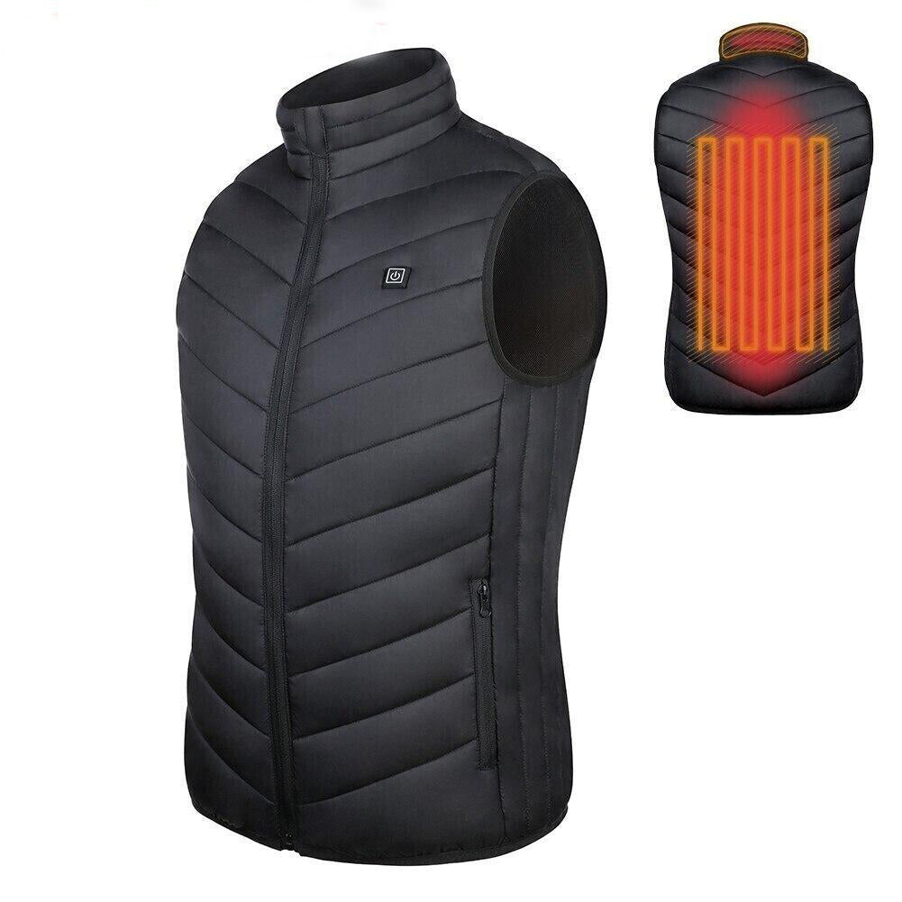 Beheizbare Weste mit vier Wärmezonen und USB-Heizung, Unisex-Outdoor-Winterbekleidung, Thermoweste | Sansoti