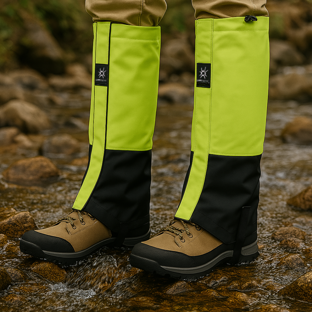 Wasserdichte Gamaschen Trekking 40 cm hoch Verstellbar Schwarz Grün Blau Gelb Winterwandern Ski Schnee | Sansoti