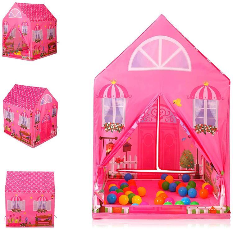 Speeltent Prinsessenhuis Roze Kasteeldesign 105x95x68cm voor Binnen en Buiten Speelgoed Kinderkamer Tent | Sansoti