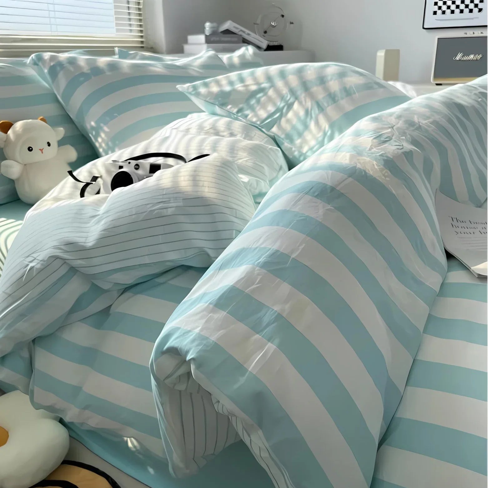 Parure de housse de couette Rayée Classique Simple Double Queen King Linge de lit | Restfield