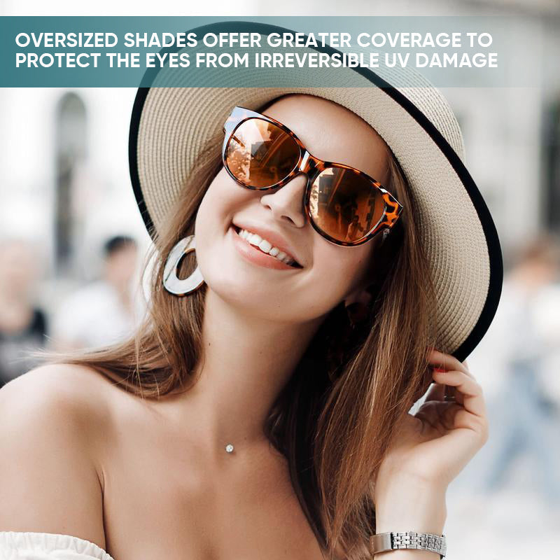 Overzet Zonnebril met Gepolariseerde UV400 Glazen – Past Over Normale Bril – Trendy Cat-Eye Montuur | Sansoti