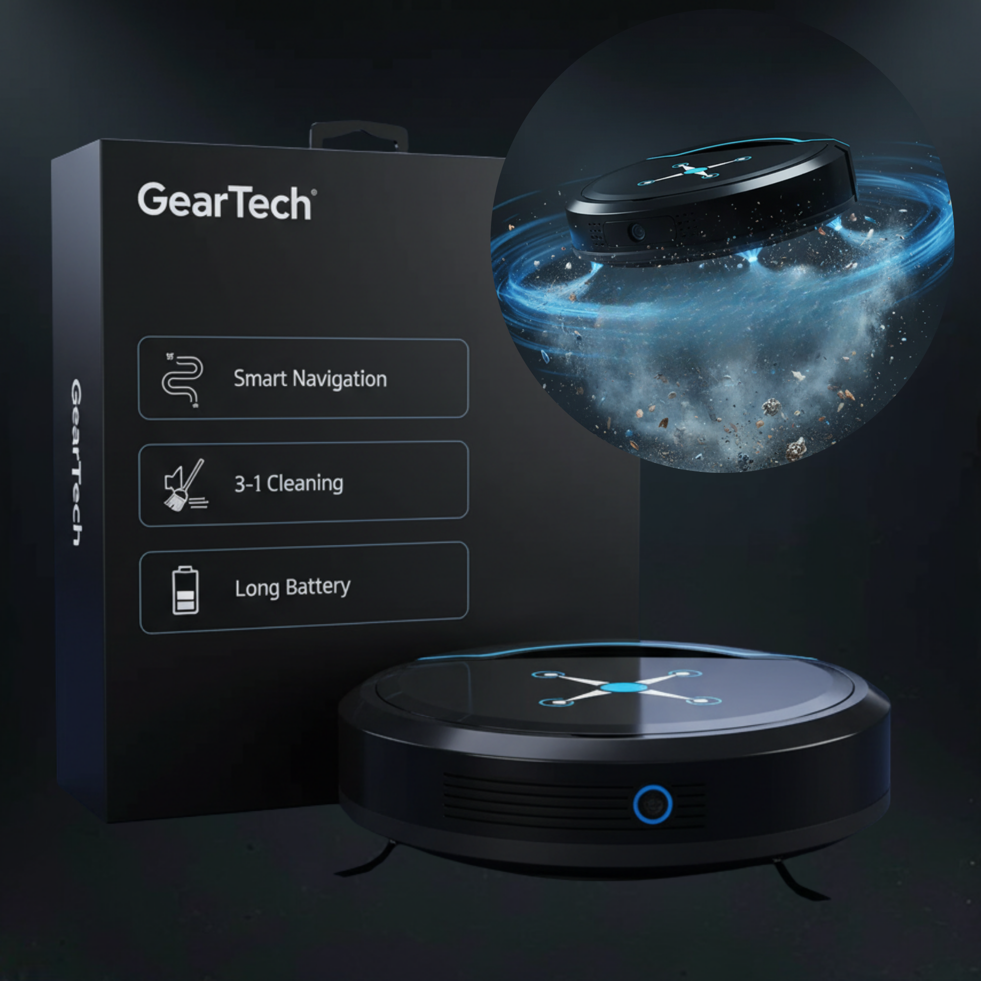 Autonome Robotstofzuiger met Slimme Navigatie en 16 Uur Accuduur | Automatische Stofzuiger voor Harde Vloeren Hout Vinyl Tegel Marmer USB Oplaadbaar Stil | Sansoti