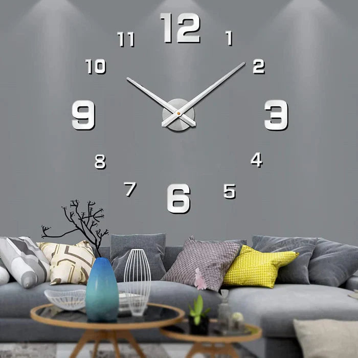 Stille Wandklok Rond 30-130cm Kwartsmechanisme Scandinavisch Design Woondecoratie Woonkamer Interieur | Sansoti