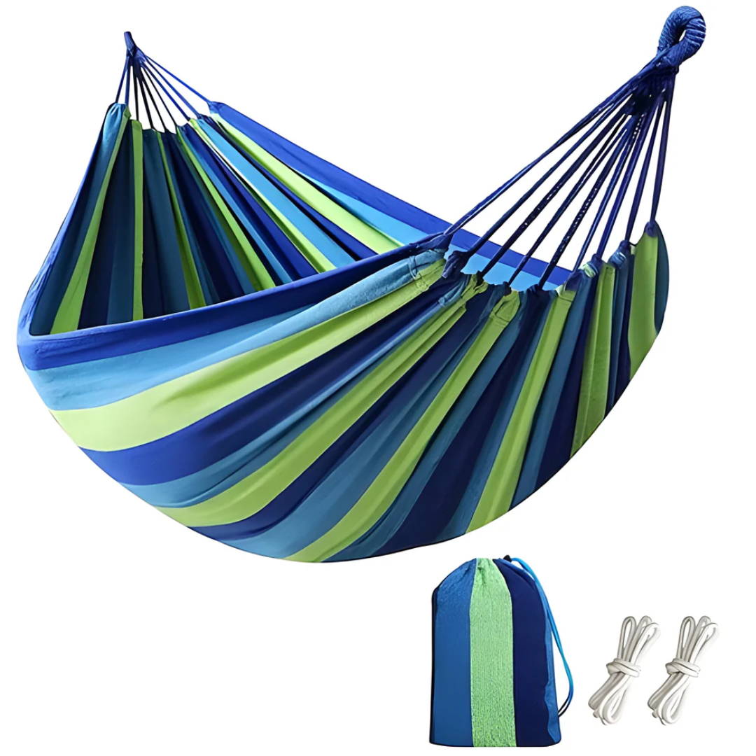 Ademende Hangmat 190x150 cm Binnen & Buiten tot 200 kg Belastbaar met Opbergtas Relaxhangmat Tuinmeubel | Sansoti