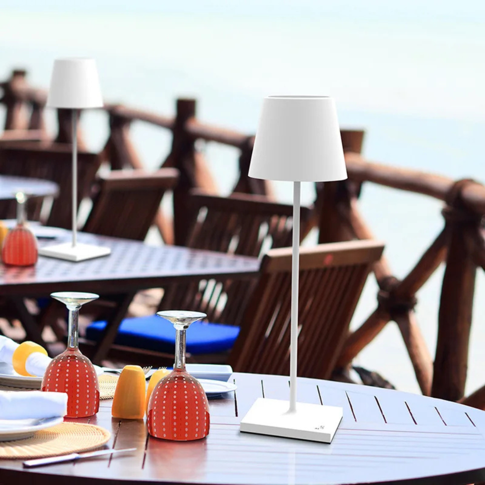 Wireless Table Lamp Dimmable Rechargeable 38cm Metal LED Touch Indoor Outdoor IP54 Waterproof Ambient Lighting | Sansoti