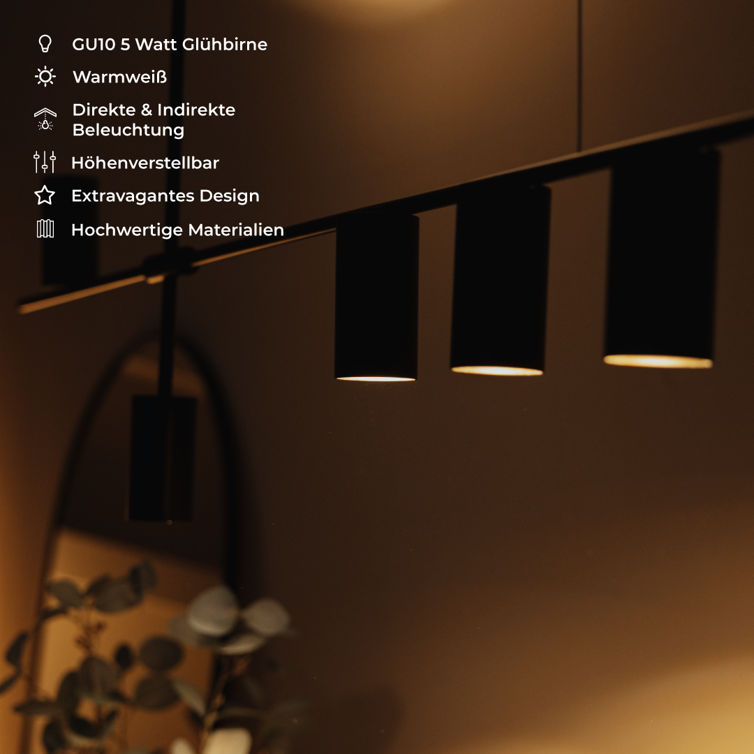 Suspension en aluminium noir 122 cm design asymétrique moderne | Restfield