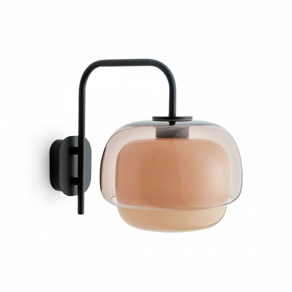 Gekleurde Glazen Wandlamp met Ronde Kap – Groen, Roze, Oranje – Moderne LED Verlichting | Sansoti