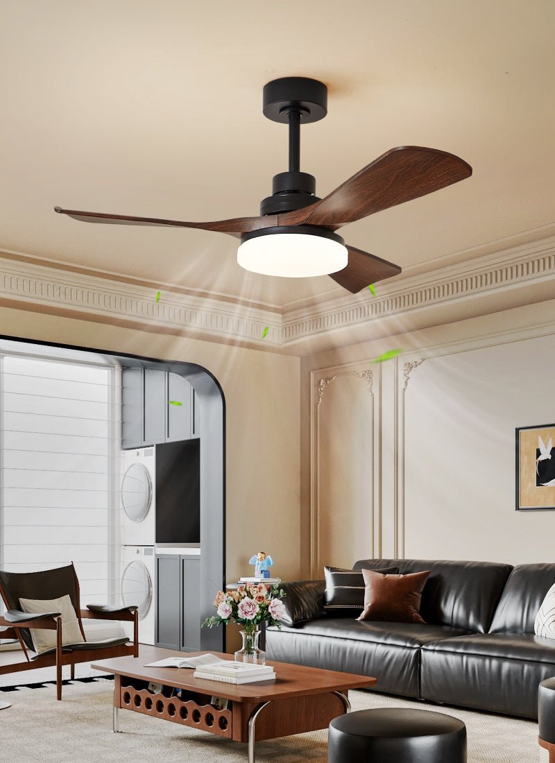 Moderne Plafondventilator met Verlichting – Stille Ventilator met LED 3 Snelheden – Dimbaar met Afstandsbediening | Sansoti