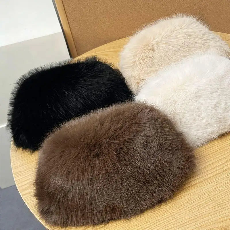 Winter Hat Faux Fur Women Men Unisex Warm Fleece Lining Ear Flaps Windproof Snow Outdoor Winter | Sansoti