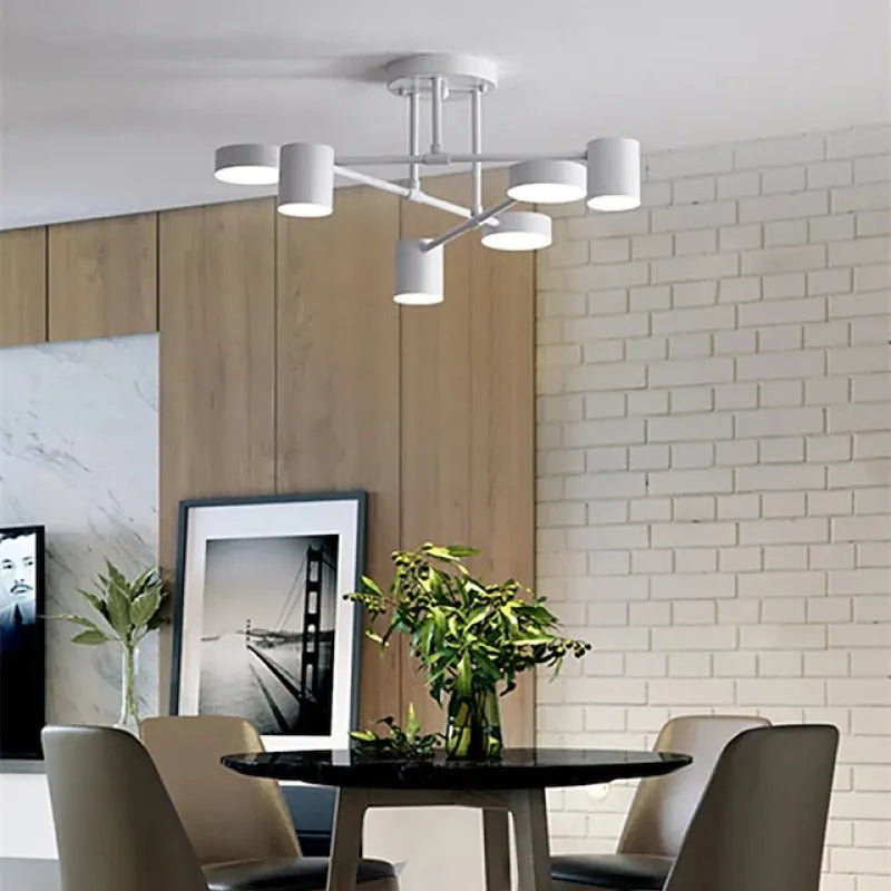 Plafonnier 6 Lumières Réglable Design Moderne Noir 57x25cm LED | Restfield