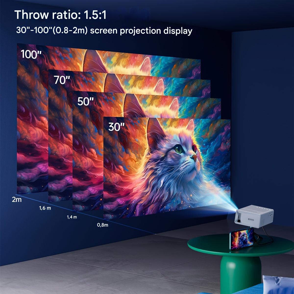 Mini LED Beamer Compact Projector 3000 Lumen HD Thuisbioscoop Films Presentaties Gaming HDMI USB AV Multimedia | Sansoti