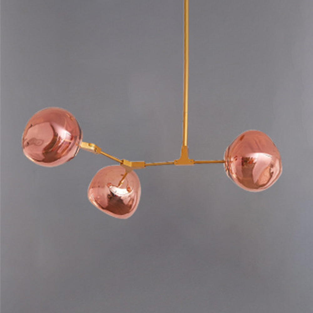 Glazen Hanglamp met Bollenkap 3-Lichts Modern Metalen Armatuur Warmwit Licht Woonkamer Eetkamer Pendellamp | Sansoti