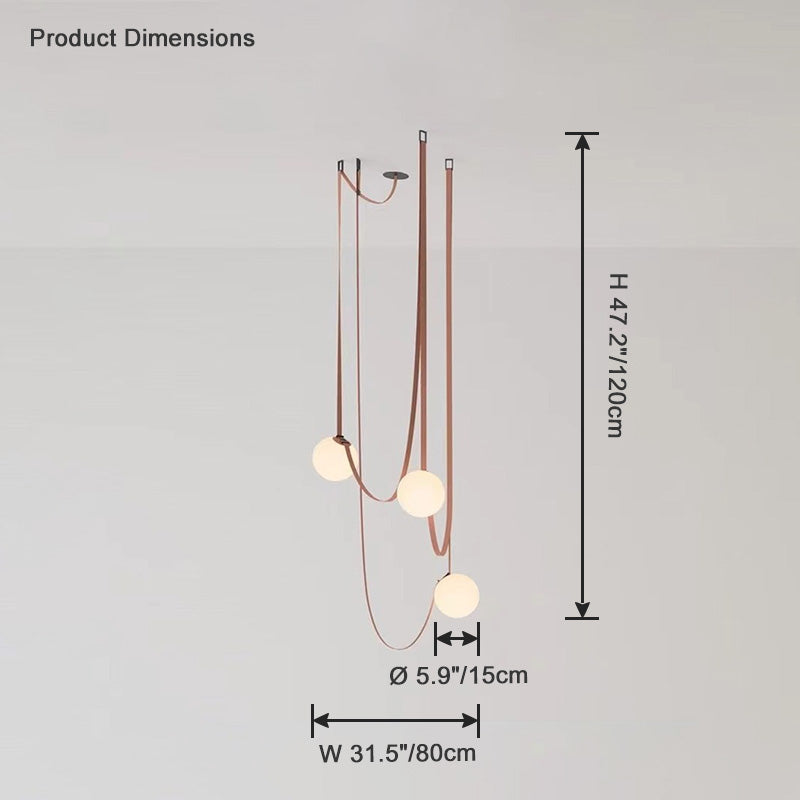 Hanglamp Leer Glas Bollen Luxe Verstelbaar Warm Wit Woonkamer Eetkamer | Sansoti