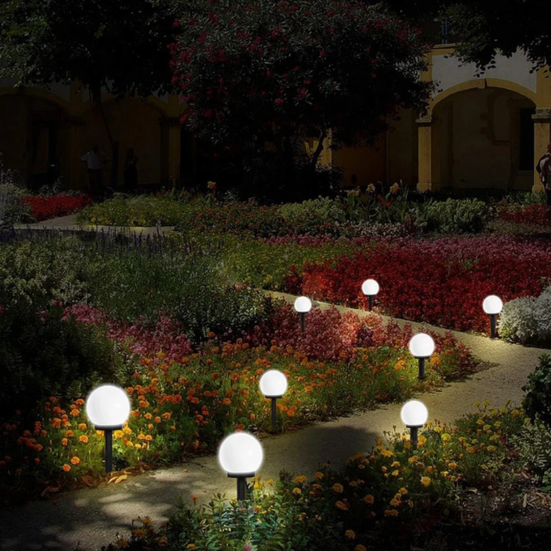 Wasserdichte Solar-Gartenleuchten im 3er-Set mit Kugeldesign für Gartenwege, Rasen und Terrasse | Restfield