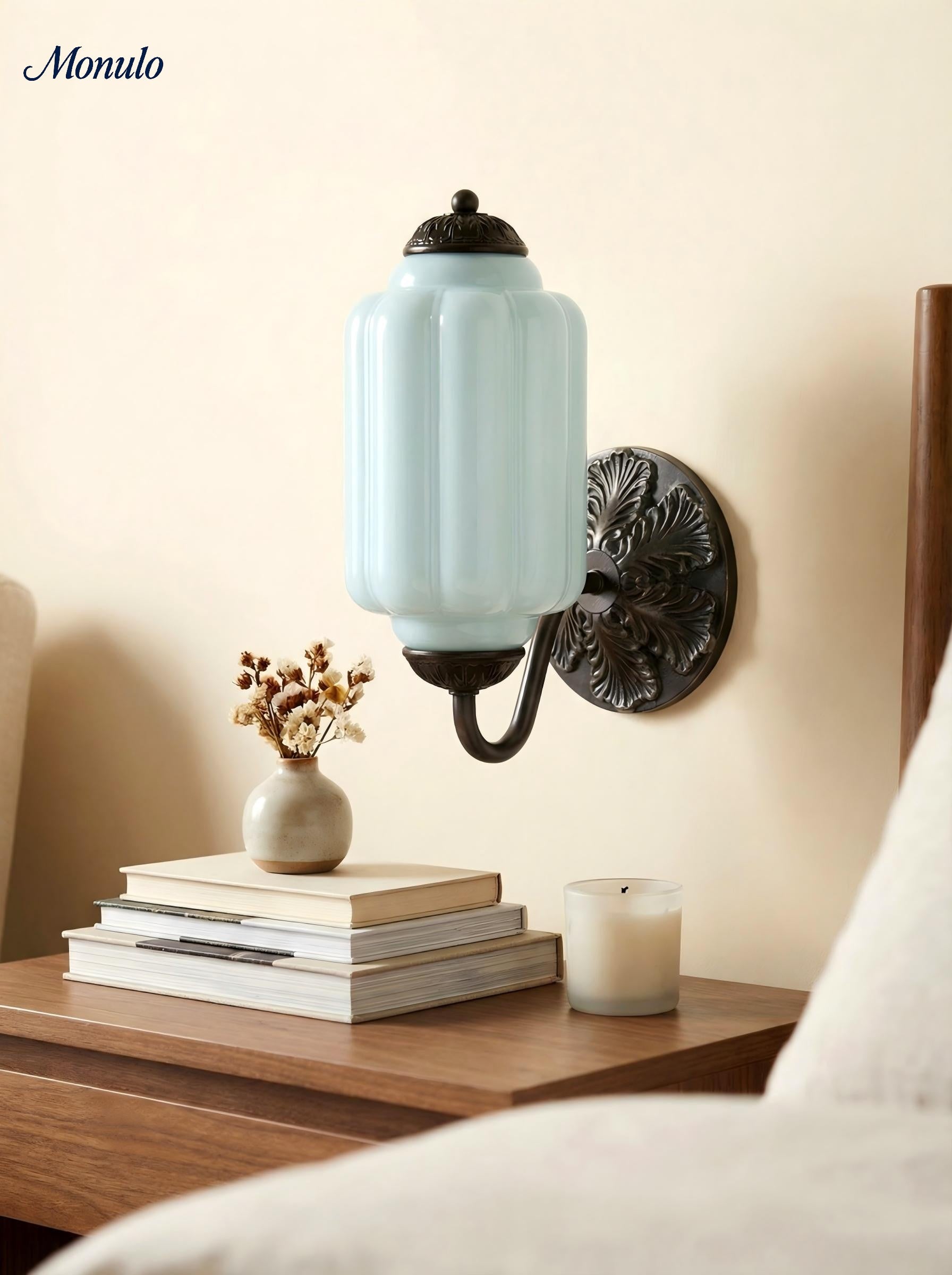 Melkglazen Wandlamp Eloise voor Hal en Slaapkamer | Vintage Wandverlichting met Melkwit Glas | Sansoti