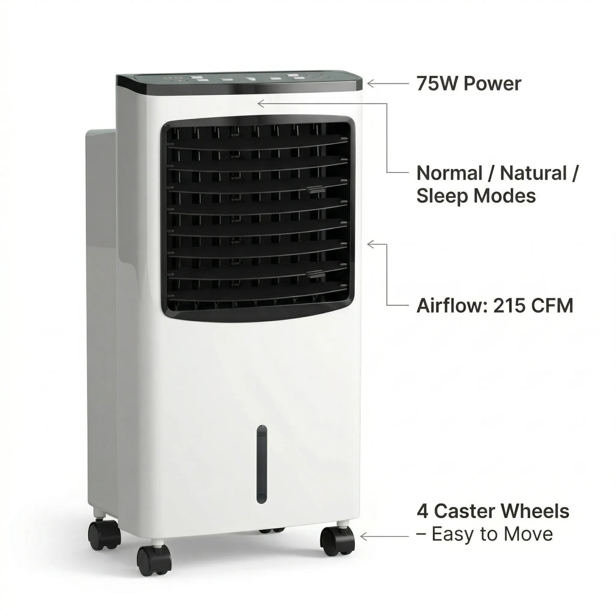 Portable Evaporative Cooler with Remote Control & Ion Filter for a Cool, Fresh Indoor Climate at Home or in the Office | Sansoti