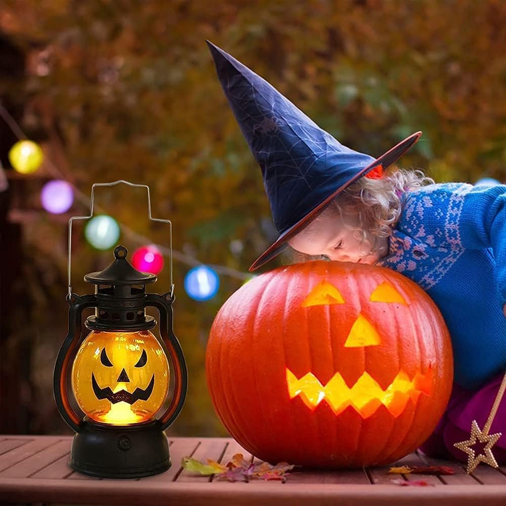 LED Pumpkin Lantern Halloween Creepy Skull Light Flameless Ambient Lighting Decoration for Party | Sansoti