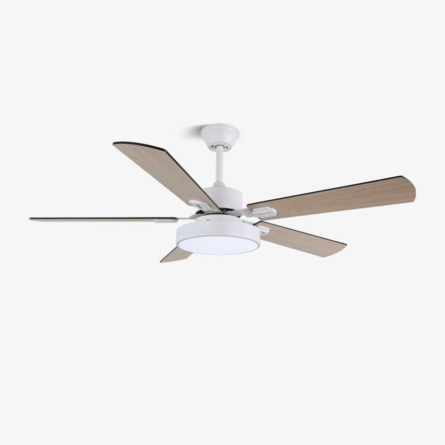 Moderne Plafondventilator met Houten Bladen & Geïntegreerde LED-Verlichting – Ø107 cm, Afstandsbediening, 6 Snelheden, Verstelbaar Vermogen | Sansoti